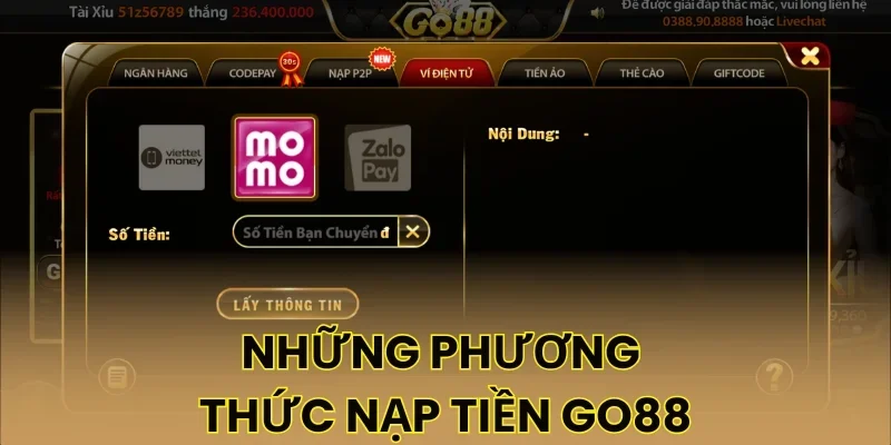 Những phương thức bổ sung số dư Go88