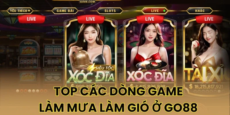Top các dòng game làm mưa làm gió ở Go88